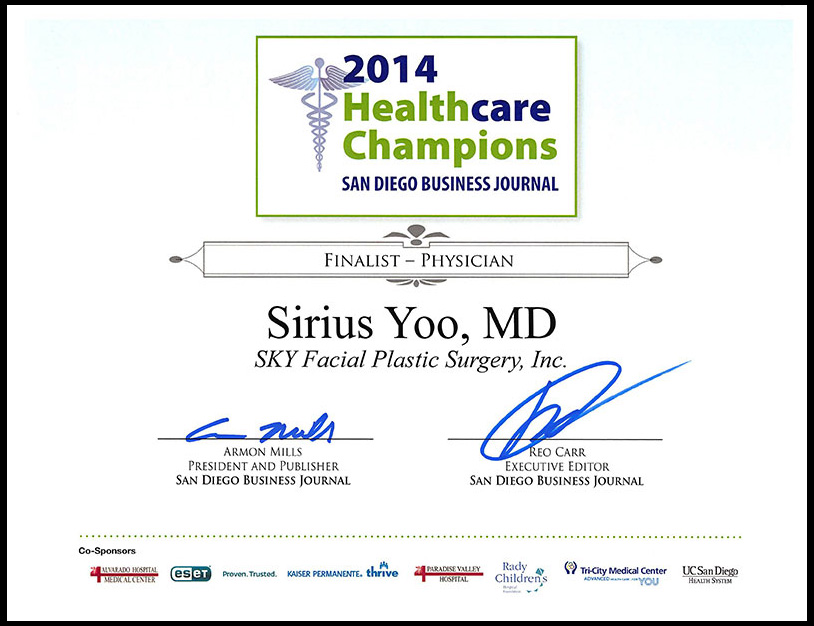 PHOTO: A copy of the certificate that was given to Dr. Yoo.