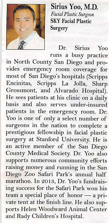 PHOTO: Dr. Yoo's profile published in the San Diego Business Journal.