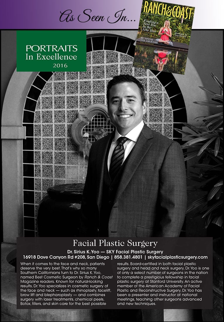 PHOTO: Dr. Sirius K. Yoo featured as a Portraits of Excellence in Ranch & Coast Magazine.