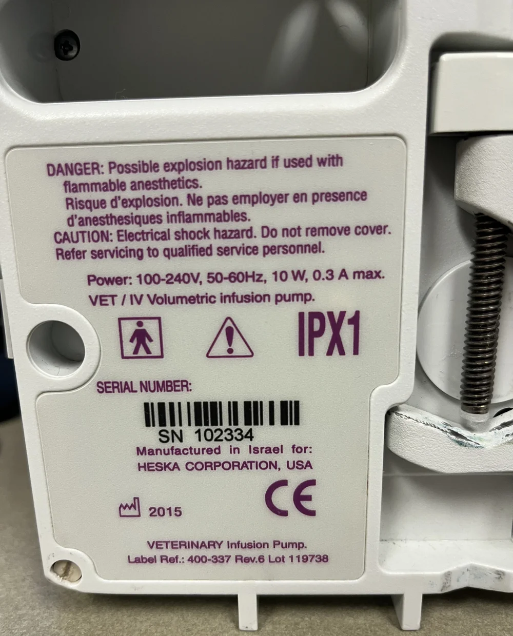 SOLD 500 ALL SOLD Heska Infusion Pump Vet/IV 2.2 — Used Vet Equipment