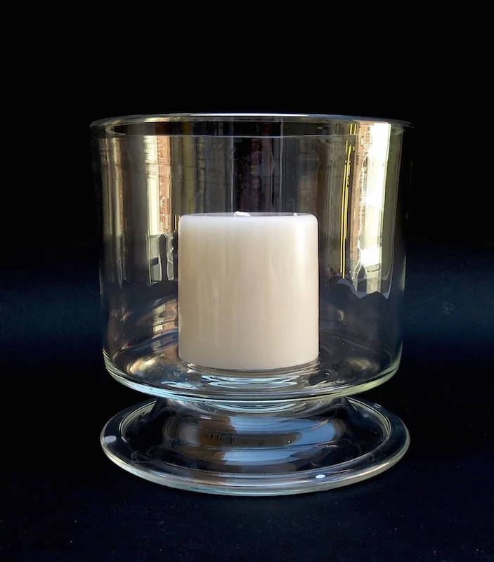 Cylindric Footed Glass Hurricane 9dx9"h EU1450158