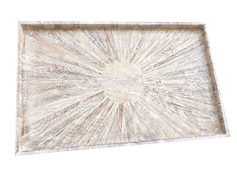 Rectangular Driftwood Tray 34x22x2.5h GV7.90493