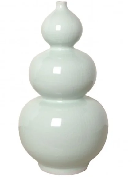 Triple Gourd Vase in Crystal Ice 8.5x19"h EY4040CI
