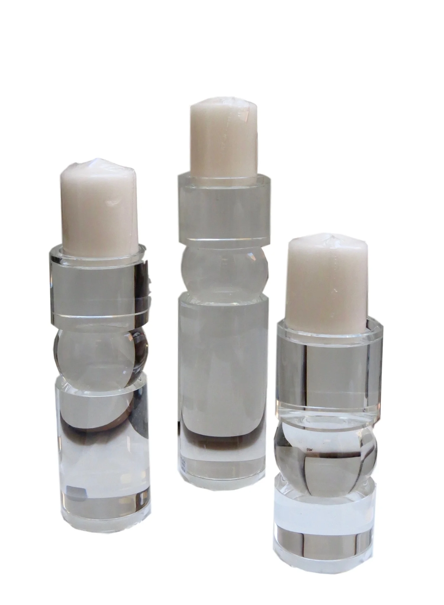 Cylinder/Ball Crystal Candle Stand 4dx9h GV8.81567 4dx11h GV8.81566 4dx14h GV8.81565 Candles Sold Separately
