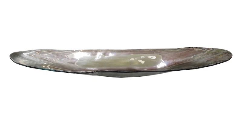 Silver Barca Glass Bowl 42.5x9.5x5"h RL270SSL
