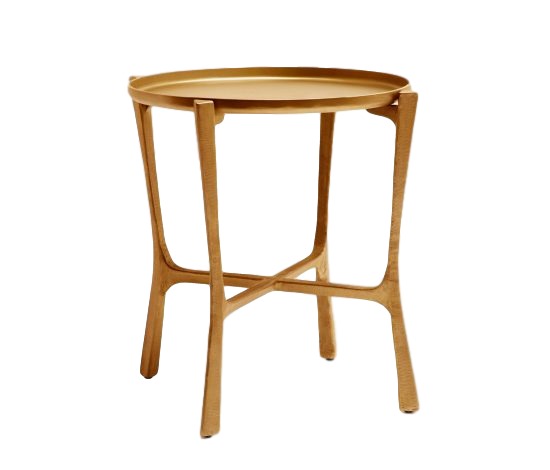 Tray Table, Aged Brass Finish/Iron 24dx24h - MGADDLBR
