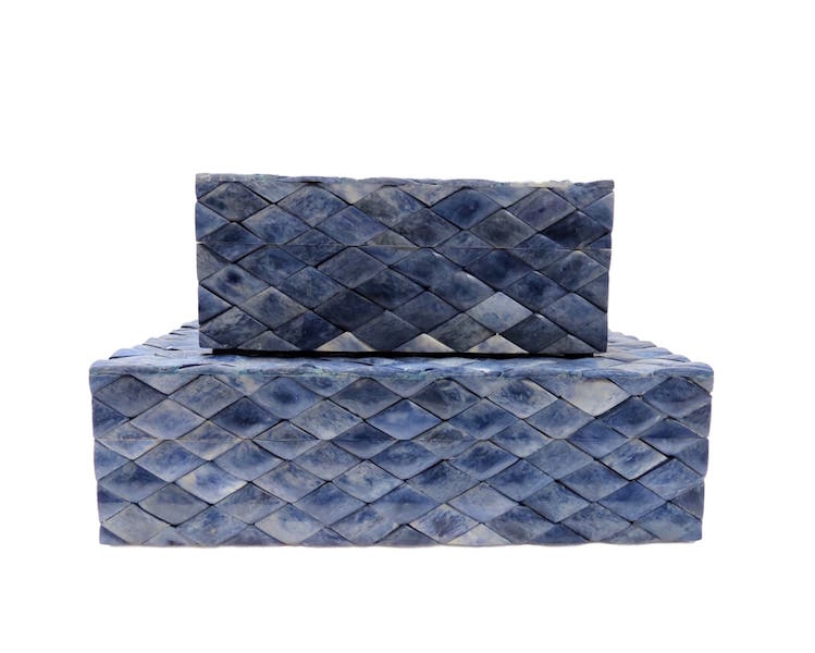 Blue Diamond Dyed Bone Box Small - 7x5x3h - BIJ595S Large - 10x7x3h - BIJ595L
