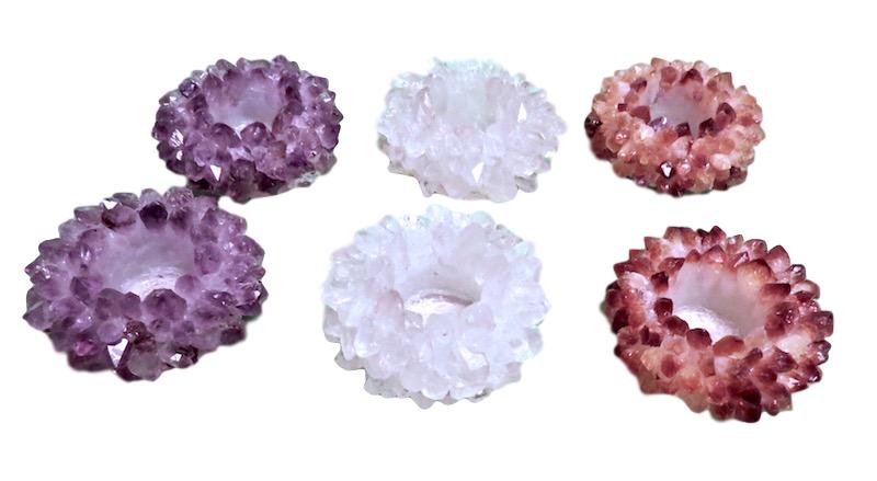 Crystal Votives 4dx2h Amethyst - VOVA, Quartz Crystal - VOVQ, Citrine - VOVC