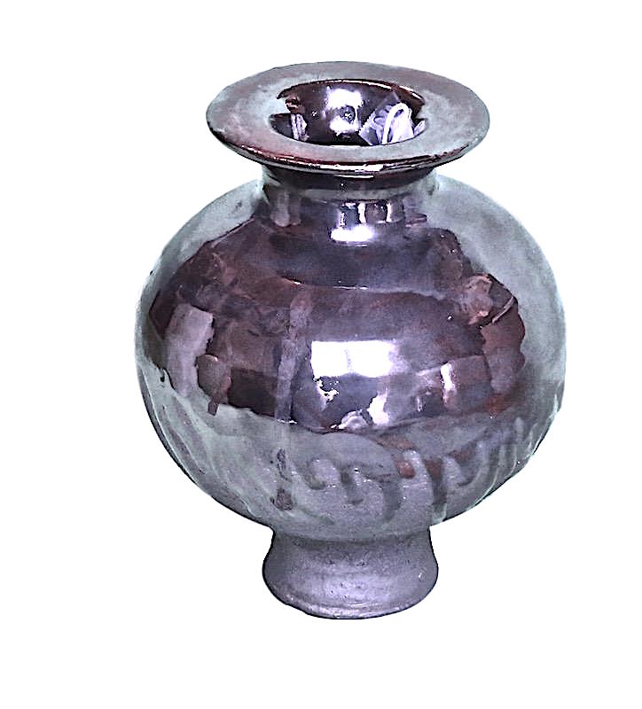 Tatiana, Virga Small Vase Platinum Glaze 5.75dx8.5h TA21418.6