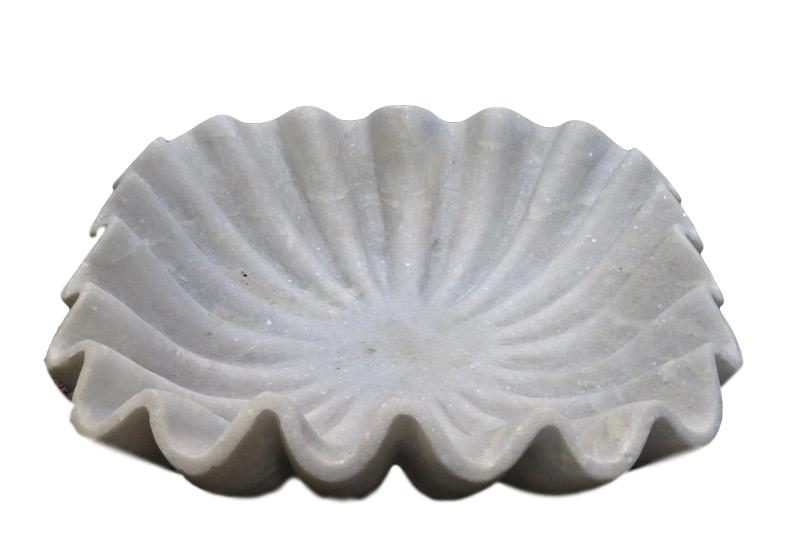 Square Marble Fluted Bowl