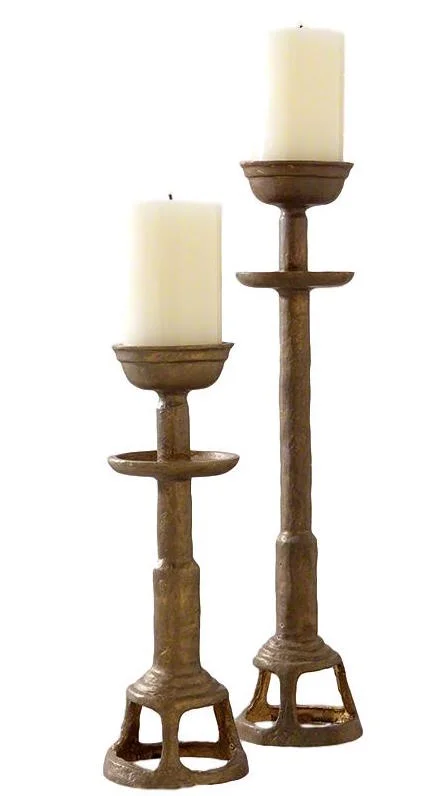 Large Cast Iron Temple Candlestick 6dx24h GV7.80134 6dx17h GV7.80135