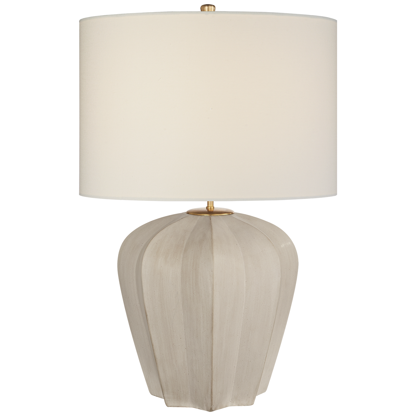 Pierpoint Table Lamp Stone White Medium, Linen Shade 21dx30h VCARN3611STWL