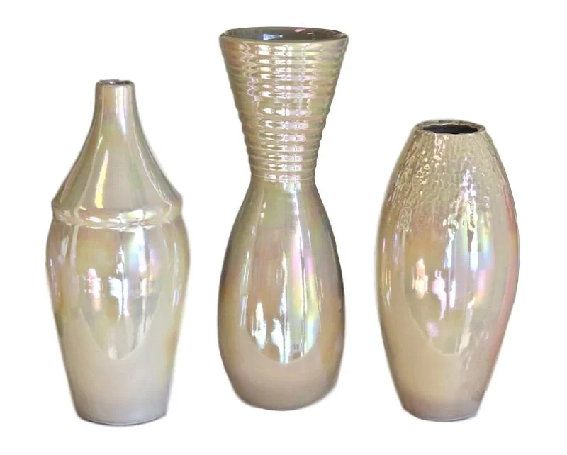 Ceramic Alabama Vase 5dx12.5h Macchiato EUHV141M Ceramic California Vase, 5dx14h Macchiato EUHV143M Ceramic Nevada Vase 5dx11h Macchiato EUHV142M