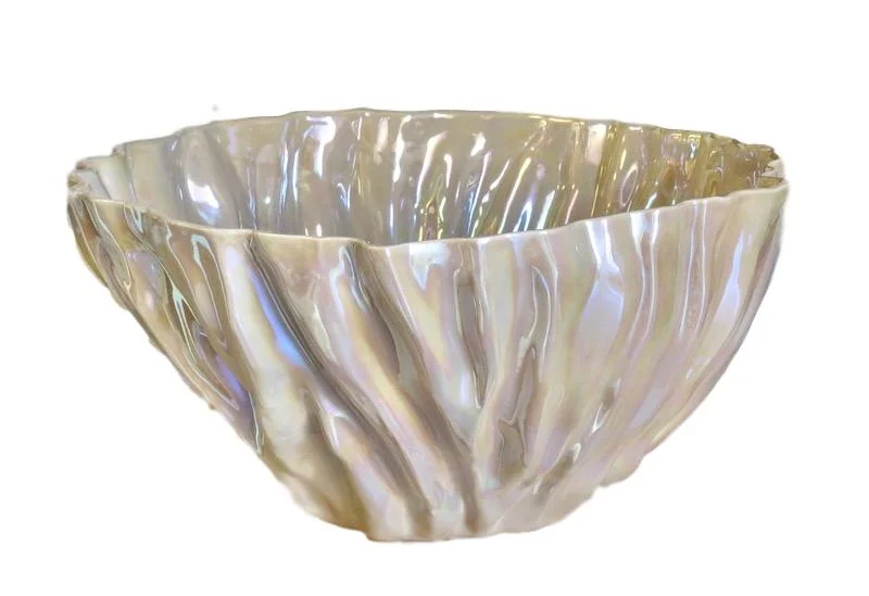 Fluted Ceramic Bowl 17dx8h Macchiato EU14044M
