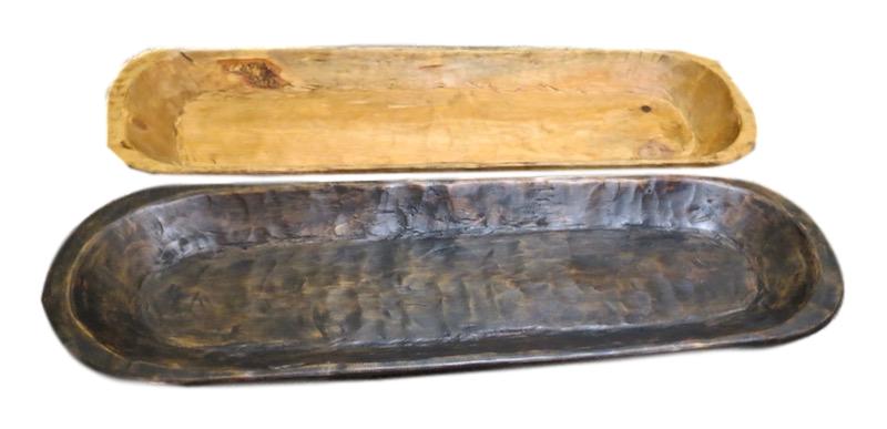 Large Rectangular Carved Wood Bowl / Tray 40x12x3h FG007