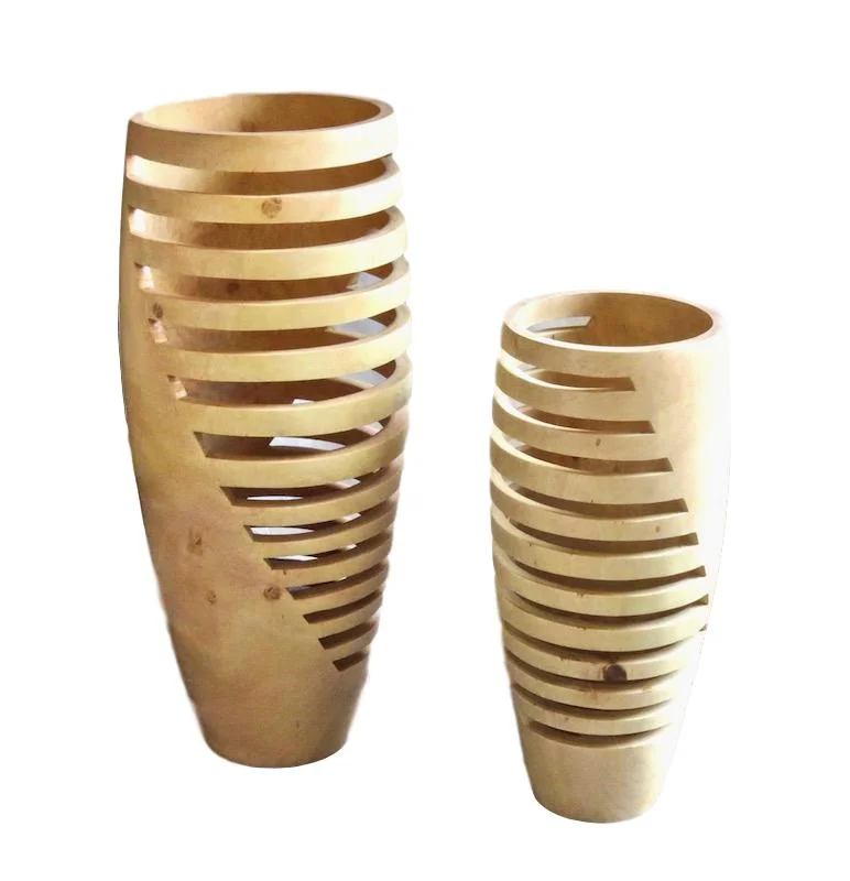 Tamarind Metropolis Cut Out Vase Natural 6dx16h BUIMVL 5dx12h BUIMVS