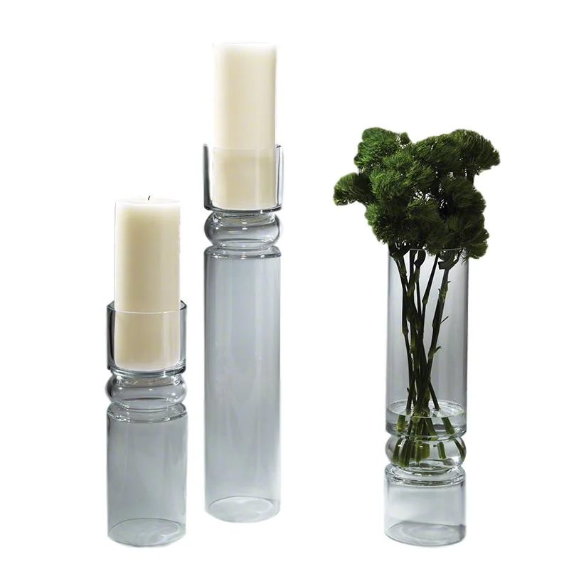 Glass Candle Stand/Vase 5dx24h GV6.60216 5dx18h GV6.60217 5dx14.5h GV6.60218