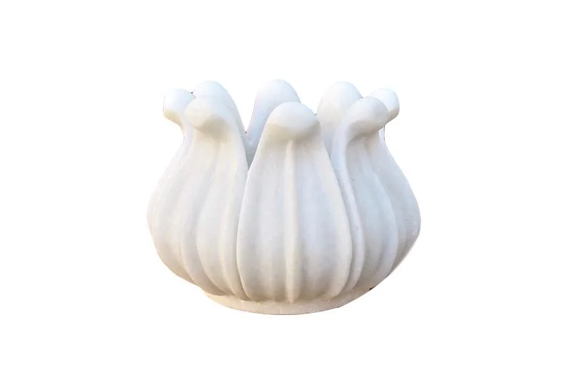 Marble Lotus Pot 5dx4h BO043