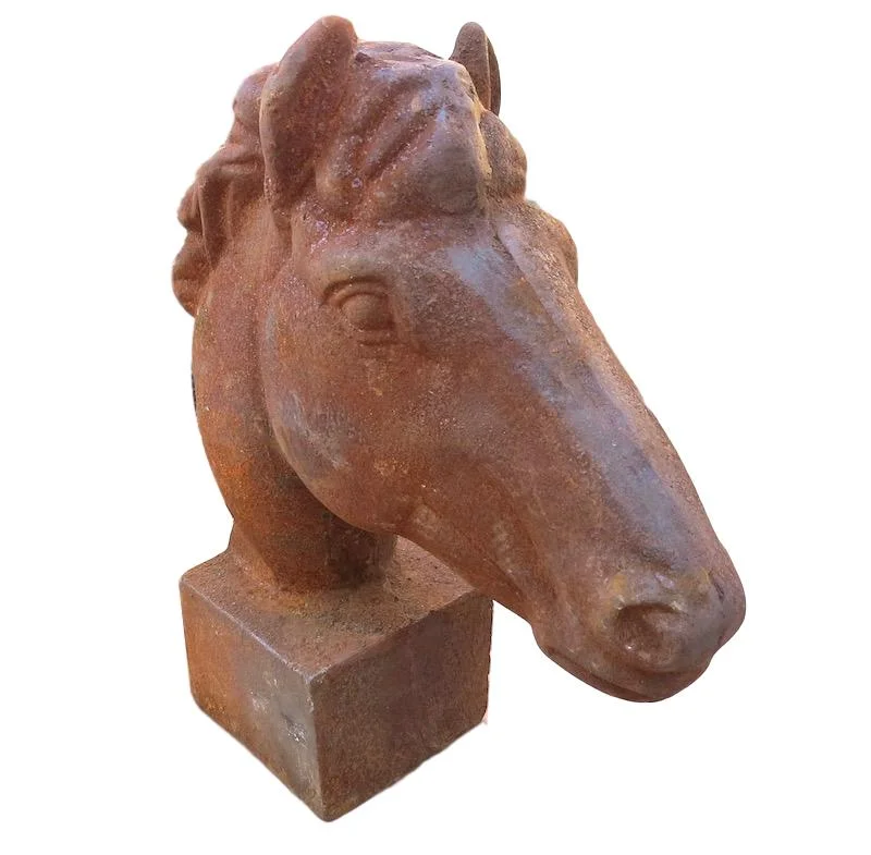 Small Rusted Iron Horse Head/Base 10x4x12h BO878S