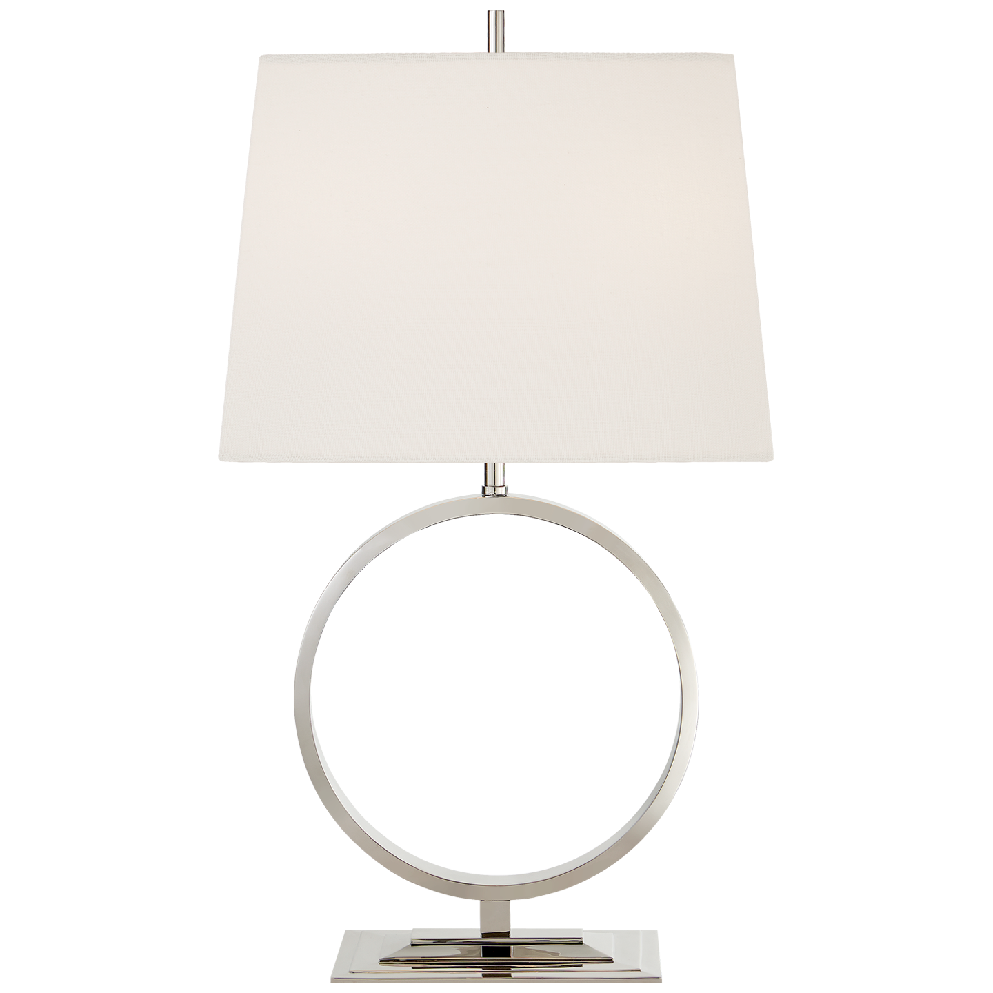 Medium Simone Table Lamp Polished Nickel/Linen Shade 15Wx10.25Dx27H VCTOB3630PN-L
