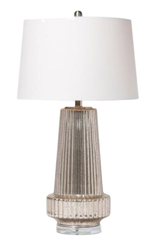 Ribbed Mercury Glass Table Lamp 17dx31h - MGDANETTE