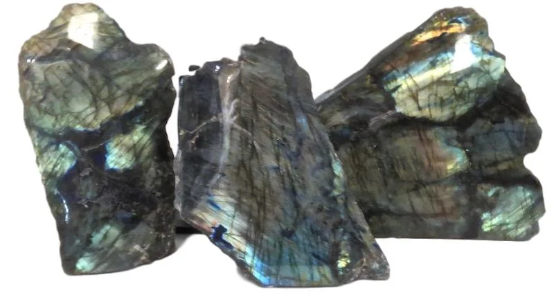 Labradorite 1 Side Polished 5x3x9 FOS177 9x3x8h FOS178 6x2x8h FOS184