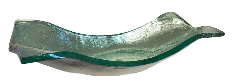 Gondola Glass Bowl, Silver 28.5x12x6h RL215SS