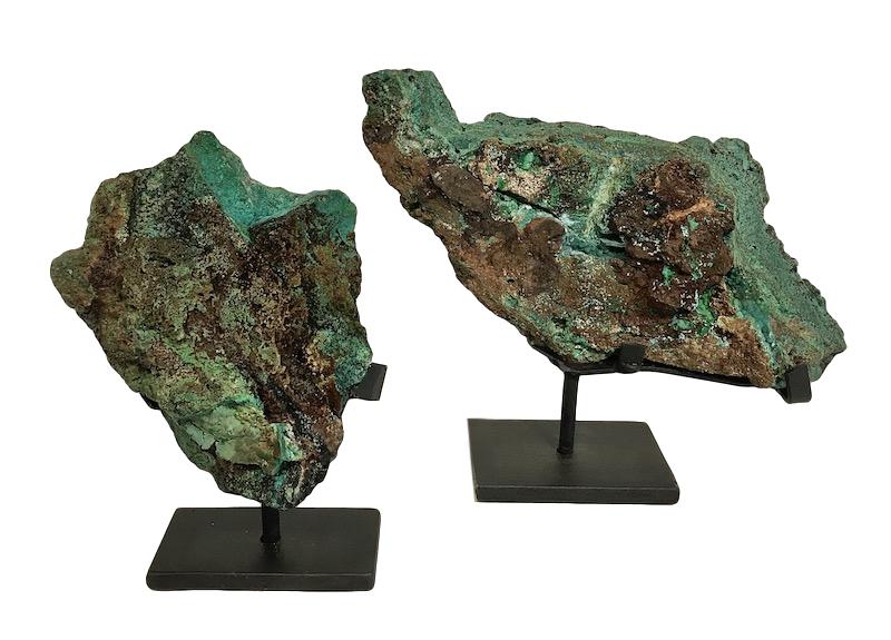 Azurite/Malachite on Iron Stand 5x2x8.5h FOS026AA 10x3x8.5h FOS028AA