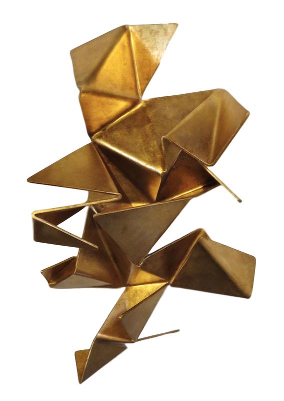 Iopomo, Origami, Gold or Silver, Polyurethane/Enamel Wall Construction 33.5x22x9 RLORG