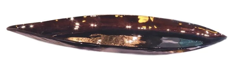 Glass Nave Bowl, Eggplant 36x11x2.5h RL533EP