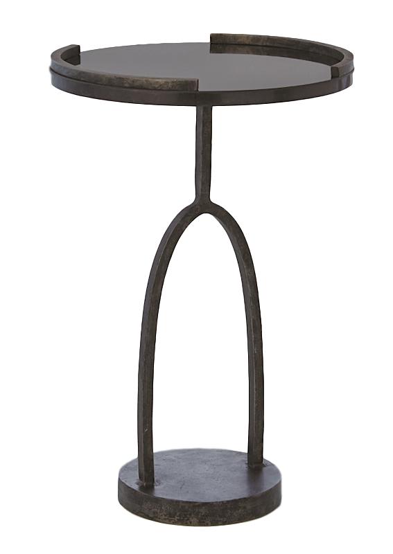 Wishbone Table Hand Forged Iron/Black Granite 14dx21h GV7.80499