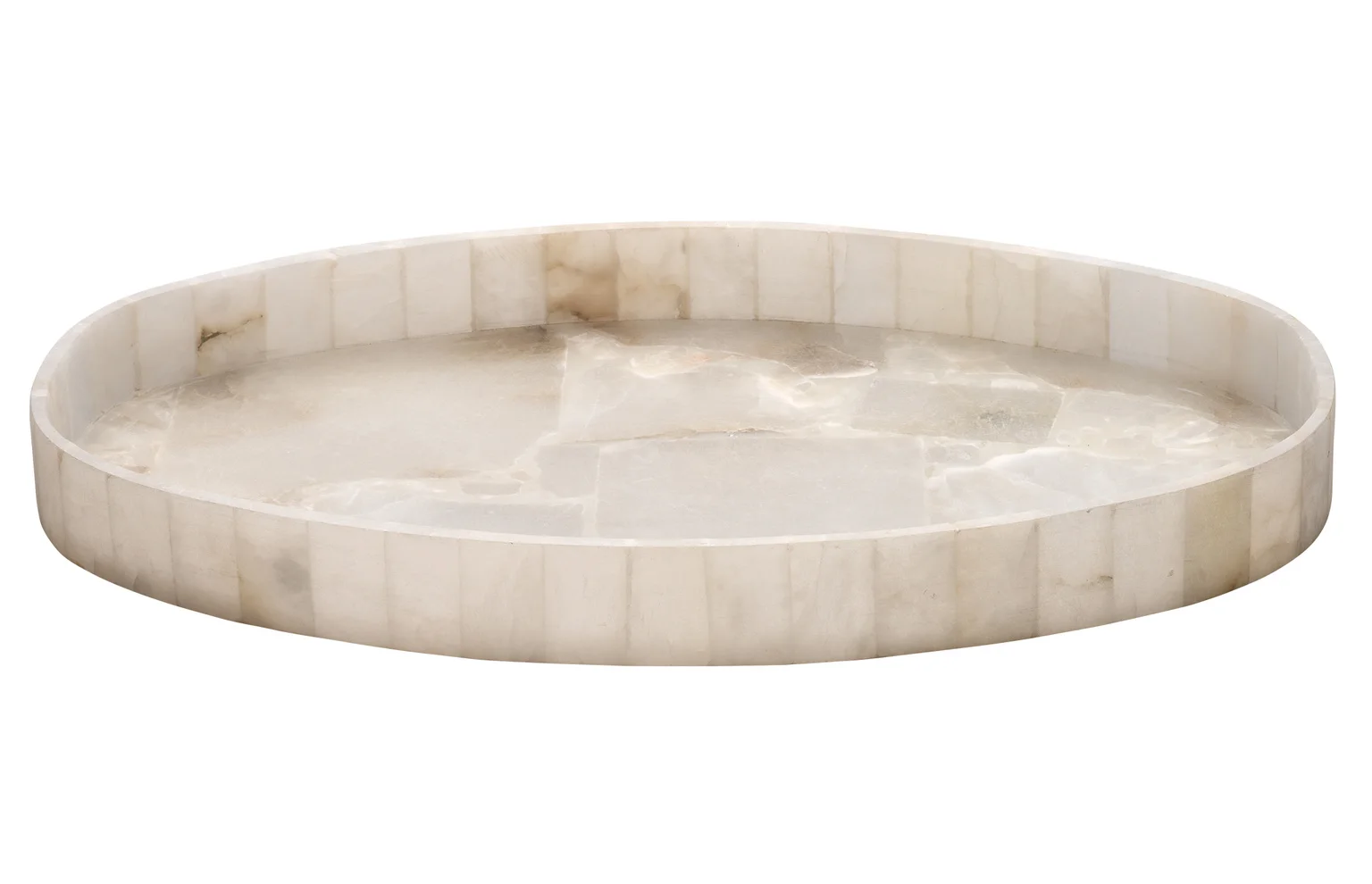 Oval Alabaster Tray 20x12x2h JYALATRL