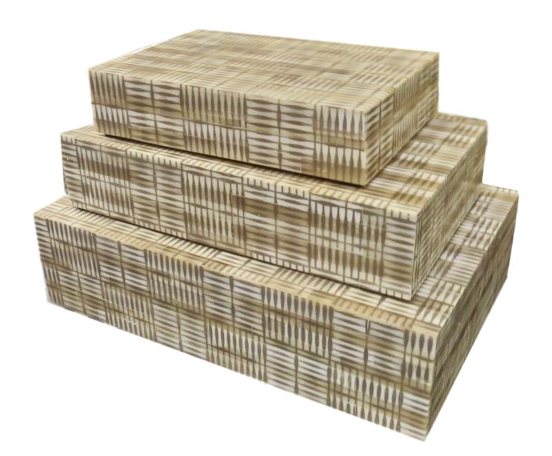 Screened Bone Box African Pattern Large 14x9x3.5h BIU244L Medium 12x7x2.5h BIU244M Small 9x6x2h BIU244S