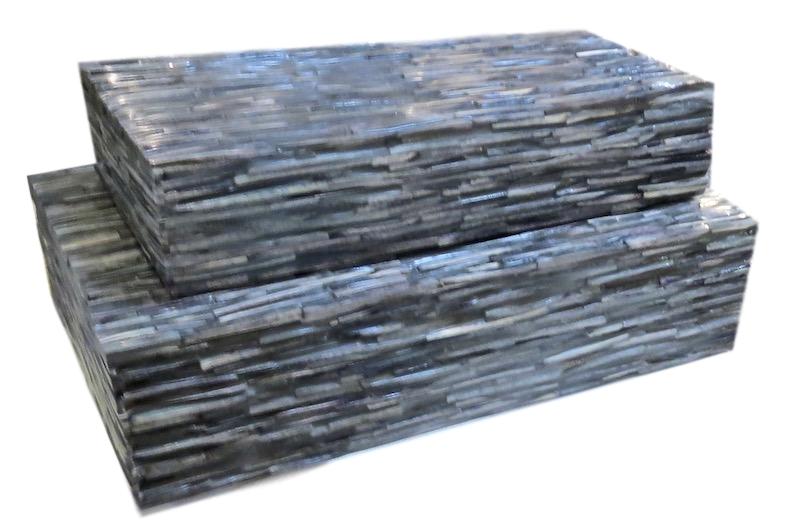 Grey Chiseled Bone Box Large 14x9.25x3.5"h BIW318L Small 12x7x2.5"h BIW318S