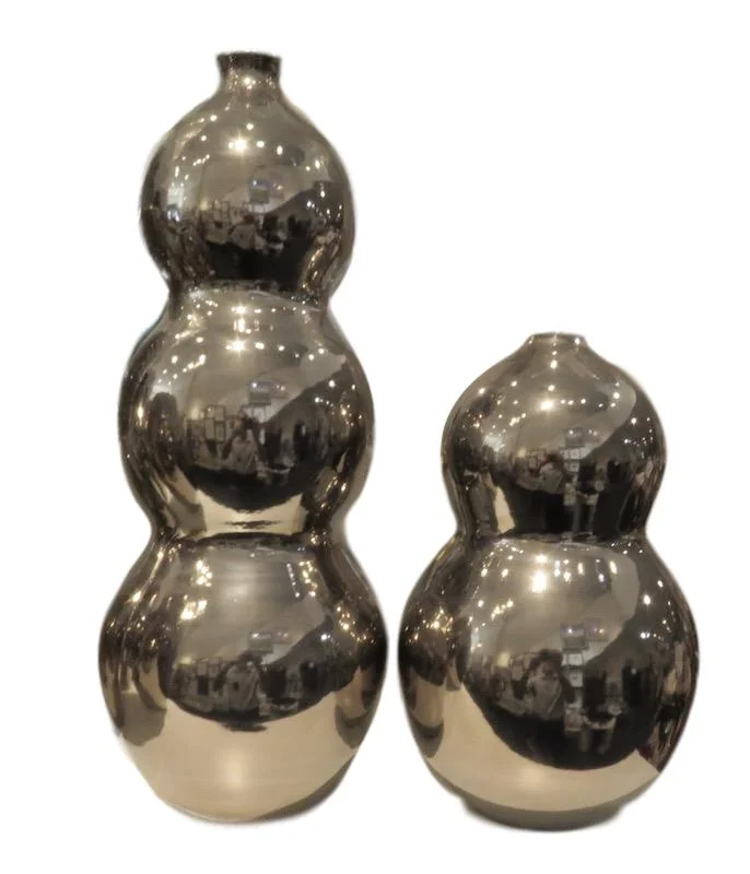 Brunei Ceramic Vase - Platinum Luster 6.5dx17h EUHV136P Praag Ceramic Vase - Platinum Luster 6.5dx11h EUHV157P