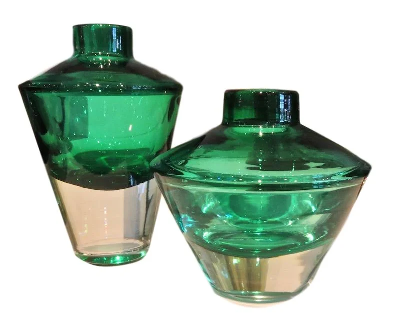 Gheata Glass Vase, Green Short 4.5dx5h EU1681243, Tall 4dx6h EU1681253 Gheata Glass Vase, Smoke Short 4.5dx5h EU1681241, Tall 4dx6h EU1681251