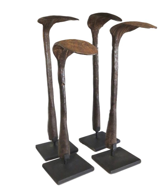 Antique Northern Nigeria Iron Currency on Iron Stand 4x3.5x14h +/- AF129AA
