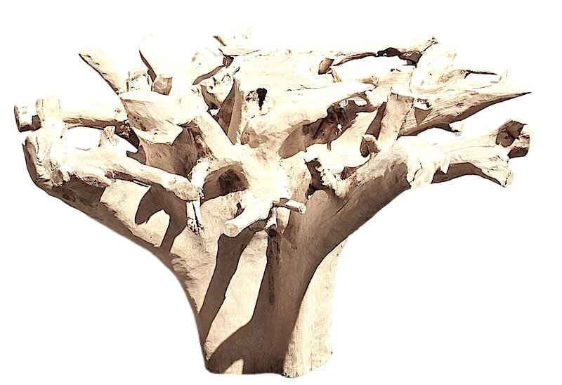 Teak Root Dining Table Base 42dx32h - QI048