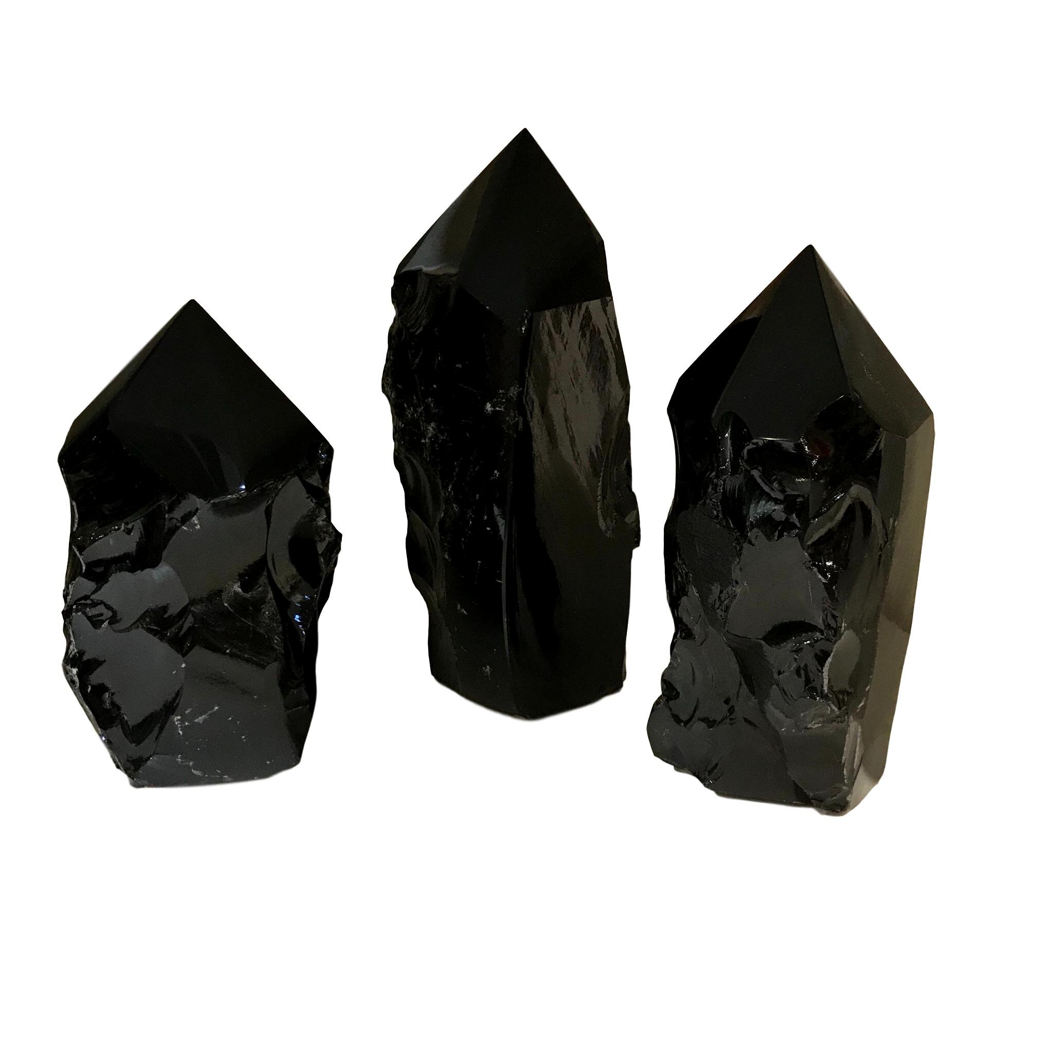 Obsidian Points Small - 4x3x8h +/- FOS135 Medium - 4x4x10h +/- FOS033 Large - 4.5x4x11h +/- FOS034