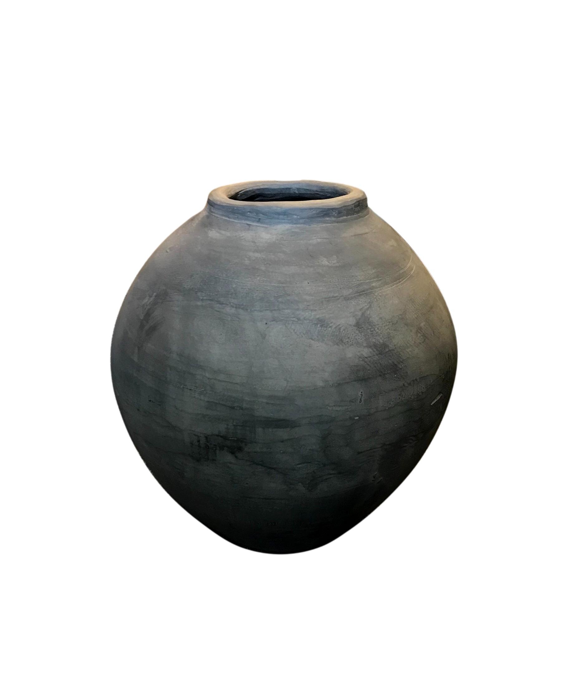 Charcoal Ceramic Tapered Pot 11dx16h - LY806410
