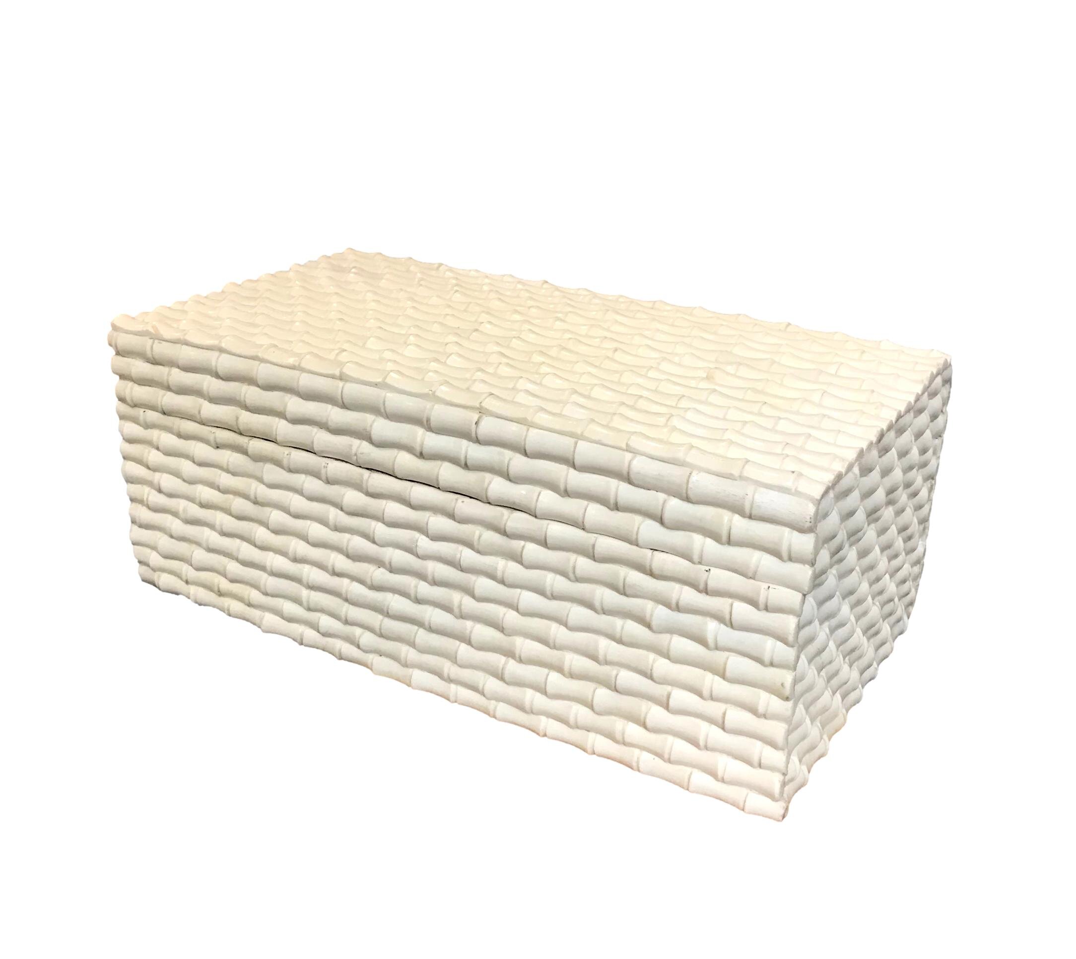Bamboo Shaped Bone Tile Box 14x7x6h - TH3705C