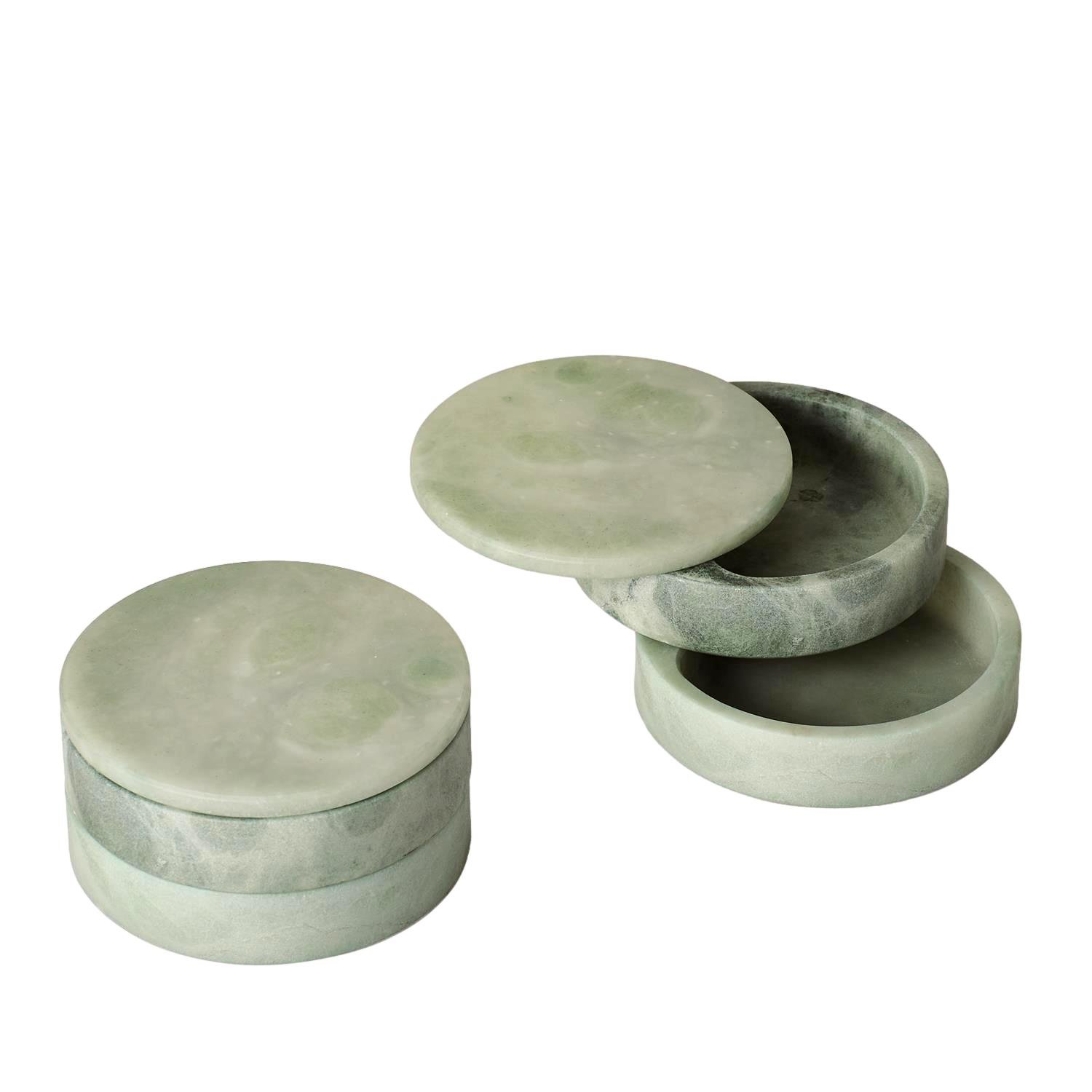 Alabaster Swivel Box, Green 5dx2.5h - GV3.31564