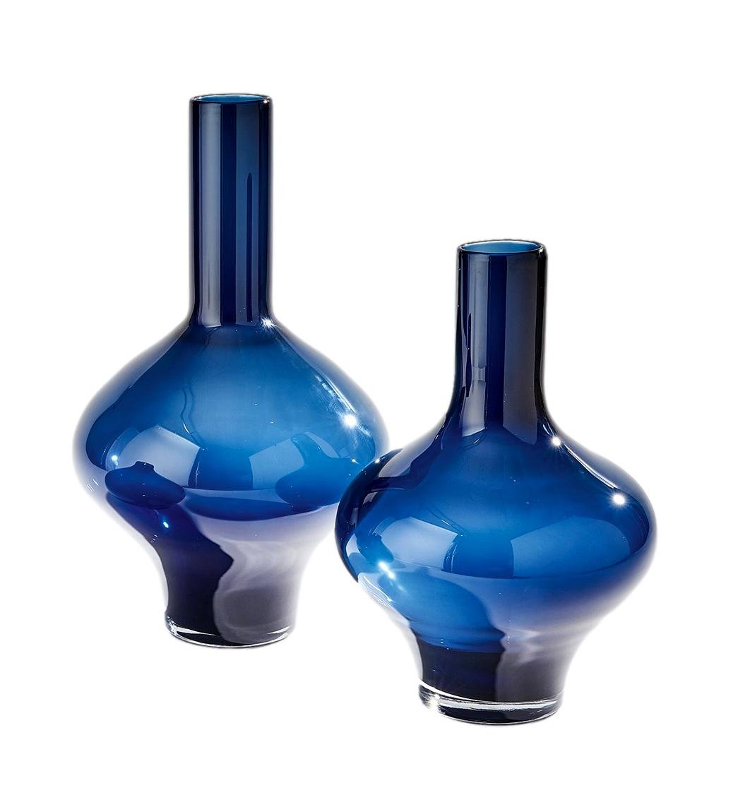 Glass Driblet Vase Night Blue Medium - 11dx15.5h - GV7.60212 Large - 12dx19.5h - GV7.60211