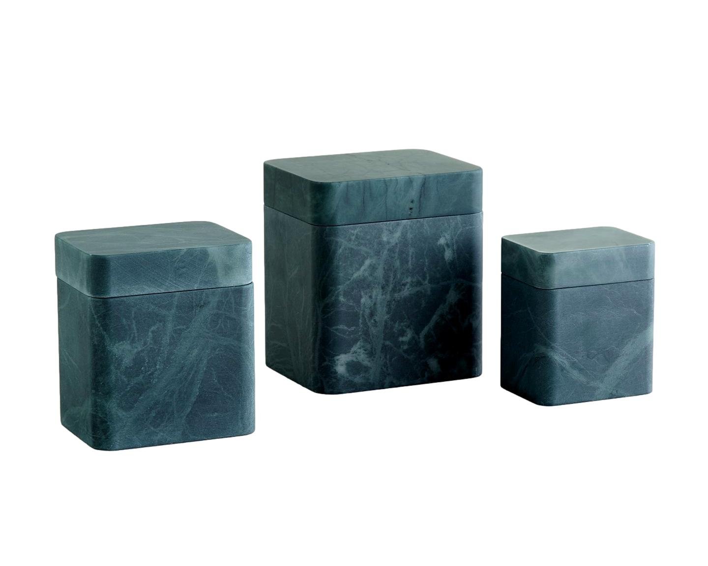 Italian Alabaster Square Box w/Rounded Corners Black/Green Small - 4x3x5h - GV7.30244 Medium - 5x4x6h - GV7.30243 Large - 6x5x6.5h - GV7.30242