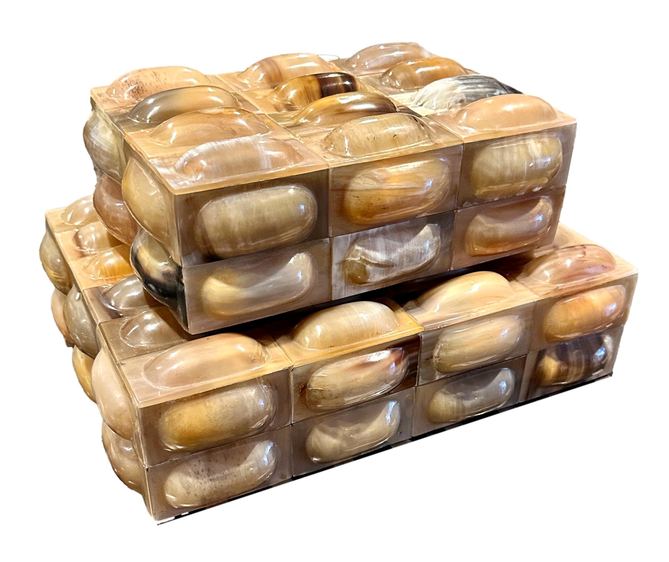 Raised Long Bubble Horn Box Small - 9x7x3.5h - BIU311S Medium - 12.5x9.5x4h - BIU311M