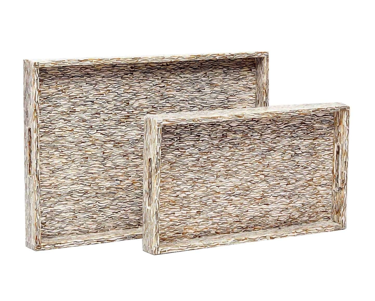 Kabibe Shell/Resin Rectangular Tray Small - 17x10x2h - MGAVES Large - 20x14x2h - MGAVEL