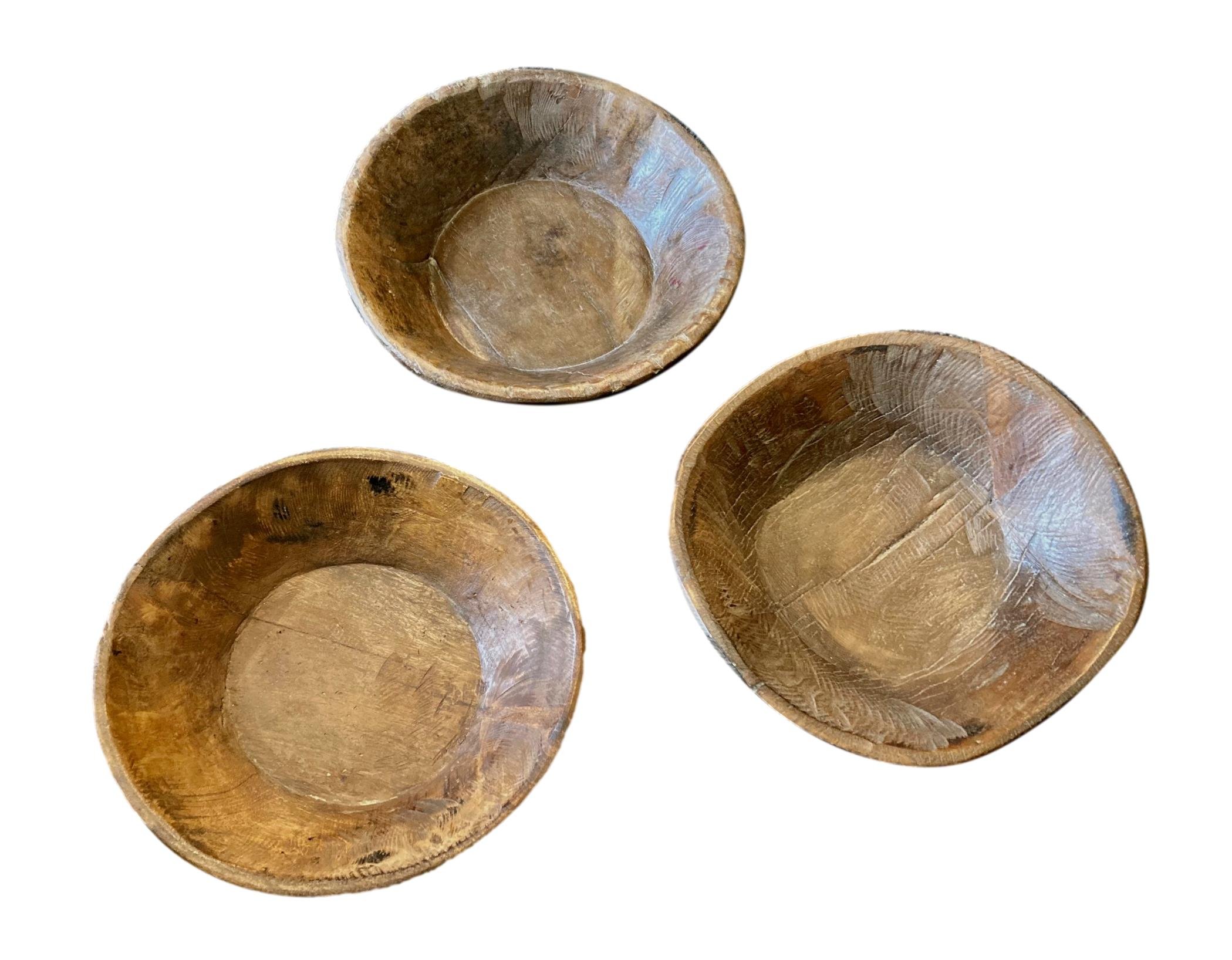 Large Wood Village Bowl 13-17dx5h +/- BO031L