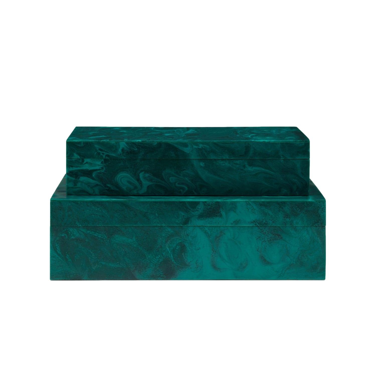 Swirled Resin Box Sea Green Small - 13.5x7x3h - MGMAVSG Large - 15x9x4.5h - MGMAVLG