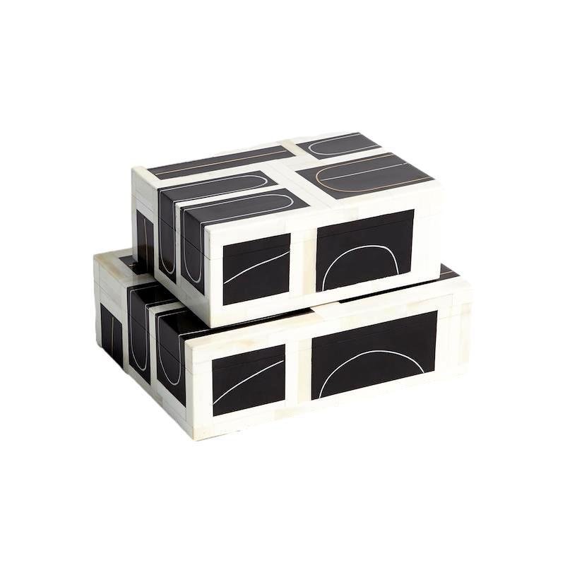 Bone/Resin/Brass Loop Box Small - 9x6.5x3.5h - GV9.93233 Large - 11x8.5x3.5h - GV9.93232