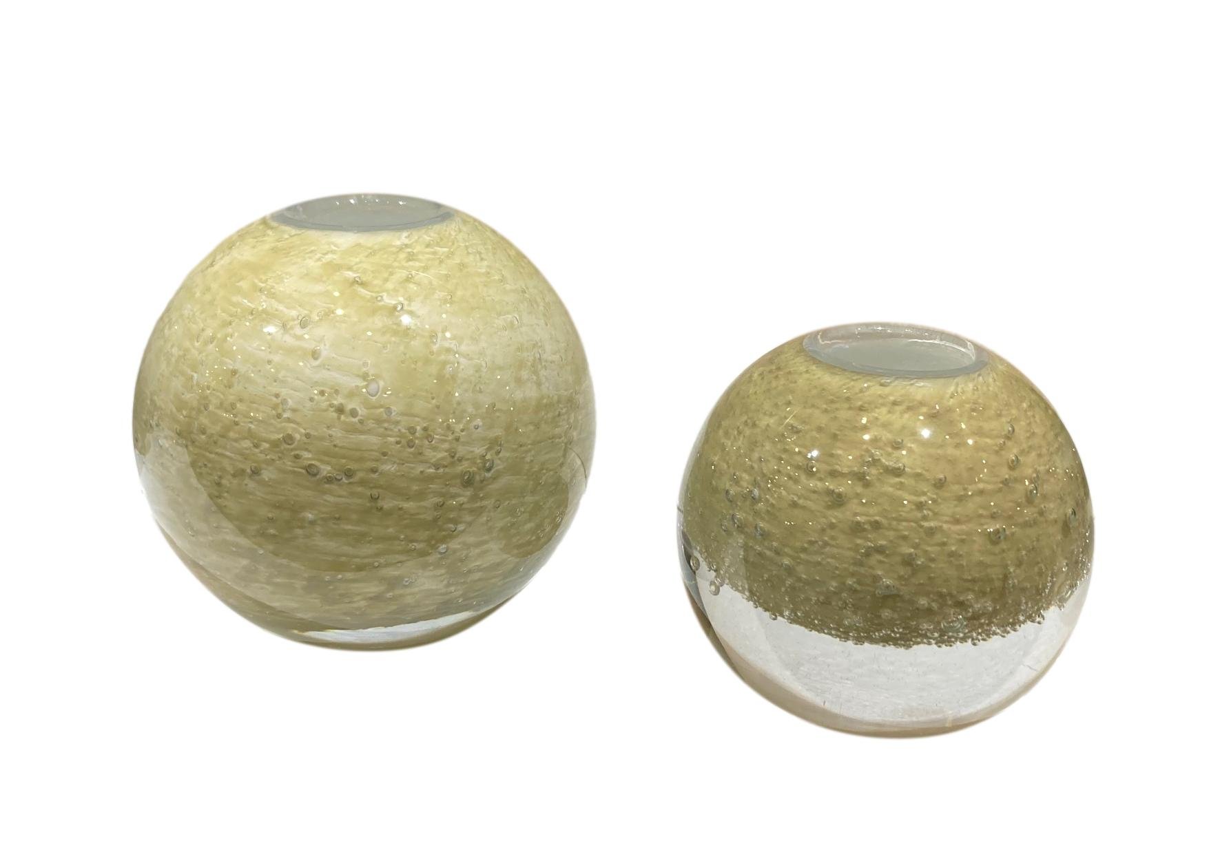 Kula Bubble Glass Ball Vase, Cream Small - 5" Round - EU151004 Large - 6” Round - EU151014